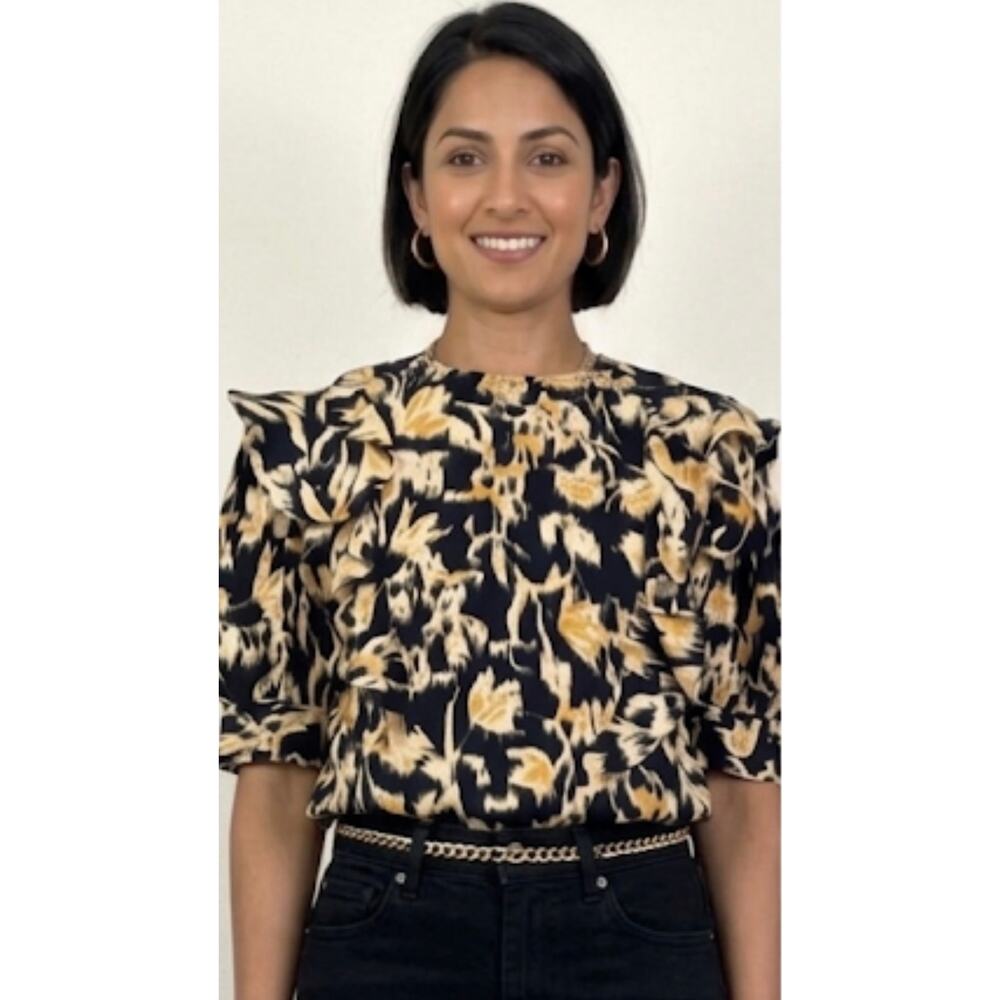 Ulla Johnson Carmen Short Sleeve Blouse in Tourmaline 8